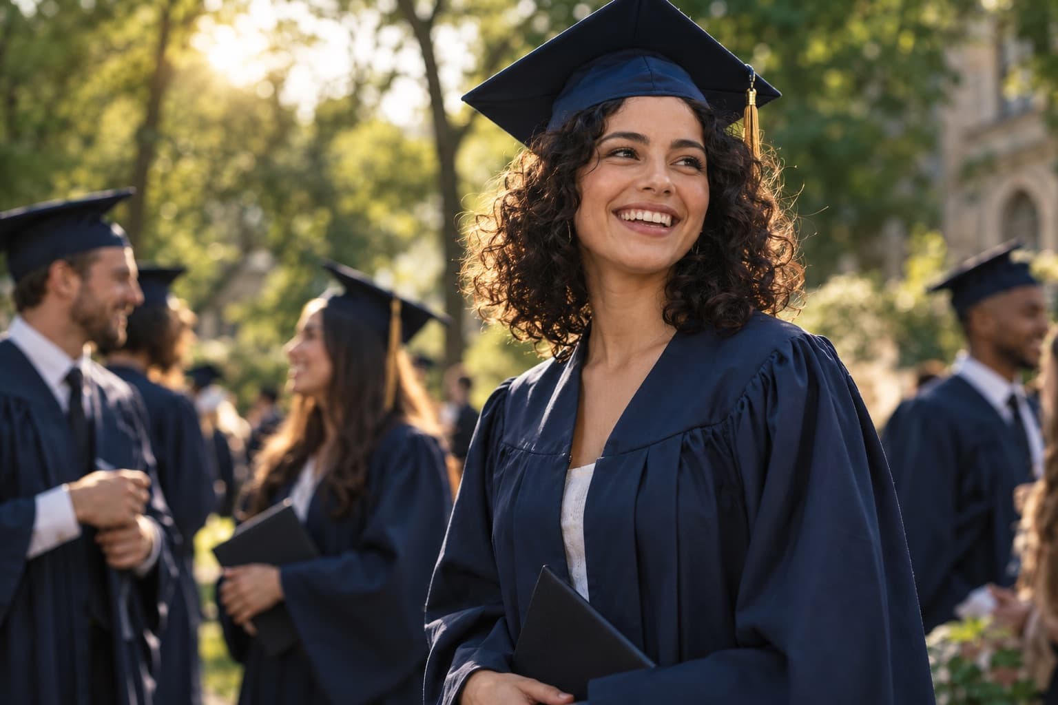 Graduates celebrating at a ceremony
